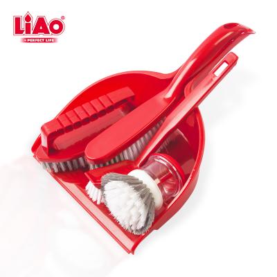 China LiAo Home 4 Pack Table Dustpan and Sweeping Reading Brush with Long Bristle Office Brooms Scrub Brush and Dish Brushes for sale