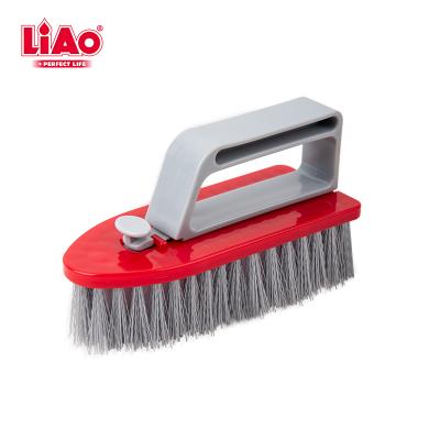 China LiAo Sustainable 2 IN 1 Heavy Duty Scrub Brush with Built-in Small Brush for Tile or Grout for sale