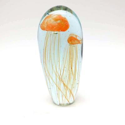 China China Decorative Art Glass Jellyfish Paperweight for Home Decor for sale