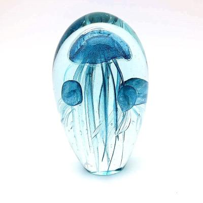 China Beautiful China Decorations Glass Jellyfish Blown Paperweight for sale