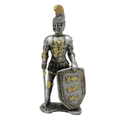 China Europe Antique Imitation Crafts Pewter Knight Figurine Metal Crafts for sale