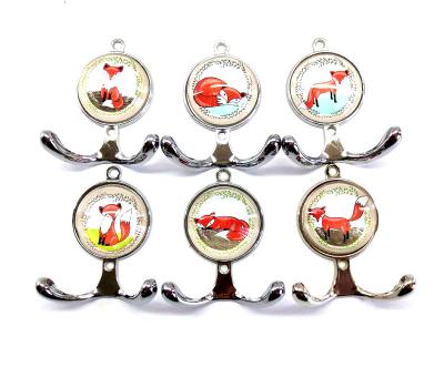 China Small Viable Fox Design Metal Hanger Wall Hook for sale