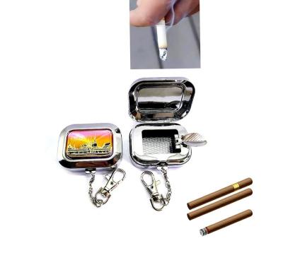 China Promotion hot sale cheap portable metal head mini chain ashtray for sale