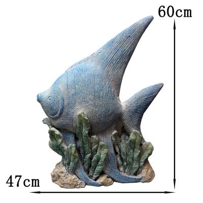 China Asian hot sale polyresin crafts fish shape artificial Nordic garden home decor for sale