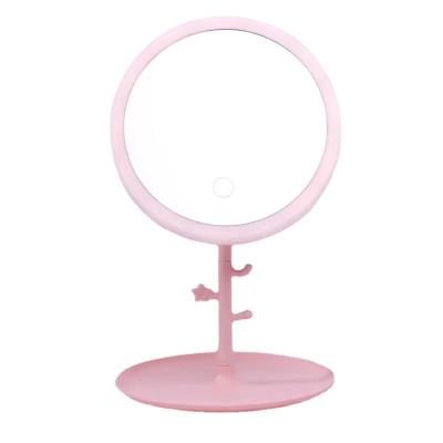 China LED Three-color Mirror Touch Screen Stick Lighted Design USB Charging Smart Beauty Mirror for sale