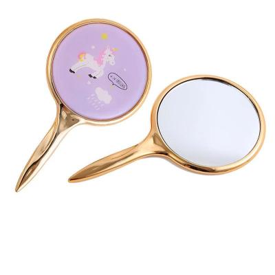 China Flamingo Series Portable Makeup Mirror Ute Cartoon Pocket Mirror Personalized Handheld Round Vanity Mirror for sale