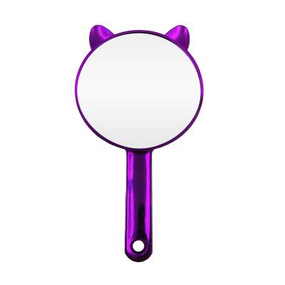 China Custom Plated Creative Portable Handheld Mirror Cat Ear Bedroom Or Student Cute Dormitory Makeup for sale