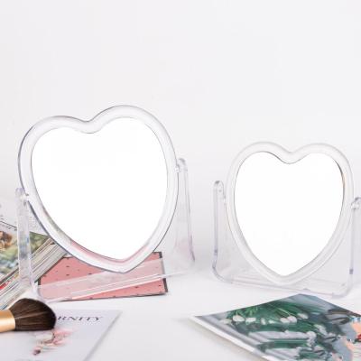 China Wholesale Hot Simple Cosmetic Classic Double-Sided Mirror Transparent Double-Sided Rotating Desktop Mirror for sale