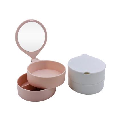 China Brand New Hot Selling Personalized Multifunction Table Top Makeup Mirror With Portable Storage Function For Travel Or Student Dormitory for sale