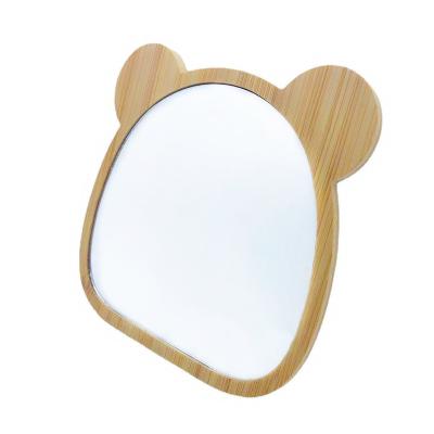 China Factory Direct Sale Custom Cartoon Shaped Desktop Mirror Is Easy To Carry High-Grade Wooden Makeup Mirror for sale