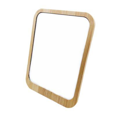 China Factory direct sale customized portable high-grade wood rectangular desktop mirror single-sided mirror for sale