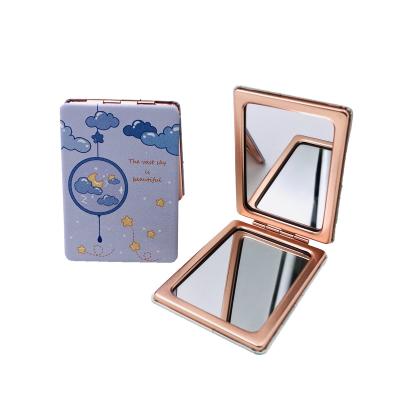 China Factory Direct Sales Magnifying Customized Mirrors Color Rose Gold Metal Mini Makeup Mirror Pocket Mirror for sale