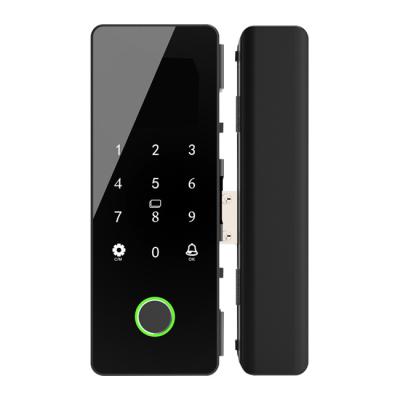 China 8-12MM or 40-80MM Security Doorbell Door Lock Smart Glass Fingerprint Door Lock Digital Cerraduras Inteligentes for sale