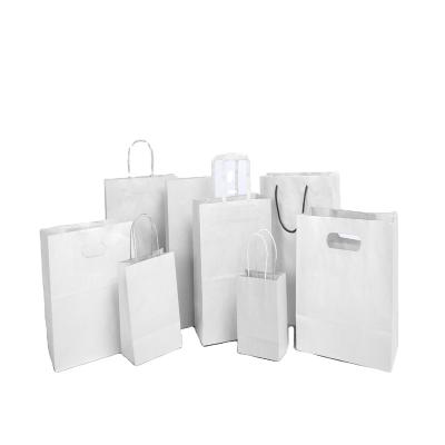 China Food Kraft Paper Bags With Handle White Paper Bag With Printed for sale