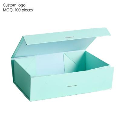 China Recyclable Hot Sale Luxury Custom Closure Gift Packaging Magnetic Folding Box With Bow for sale