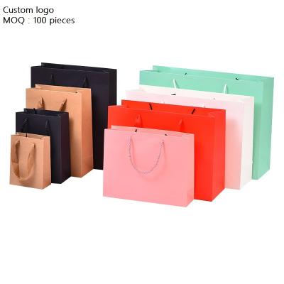 China Recycled Materials Eco - Friendly Beauty Custom Design Cardboard Kraft Paper Bag With Handle for sale