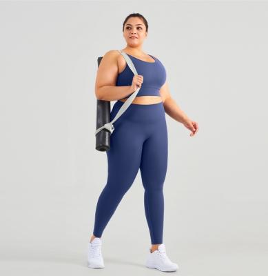 China Logo Women Oversize Sexy Fitness Yoga Wear Sports Bra Tops and Antibacterial Custom Gym Gaiters Plus Sizes Activewear for sale