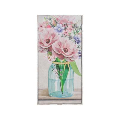 China Modern Flowers Artwork Print on Wood Panel Wall Art Painting for sale