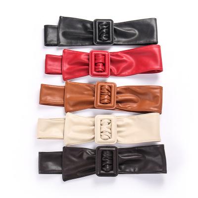 China 2020 New Classic Wide PU Belt Ladies Fashion Soft Belt Wholesale Women Elegant Buckle PU Leather Belts for sale