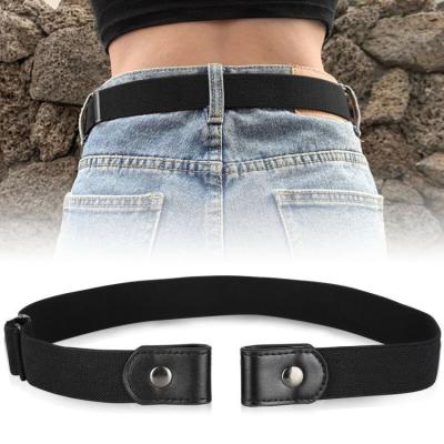 China Tight fit invisible waistband jeans elastic stretch no buckle belt for women size length adjustable unisex belts wholesale price for sale