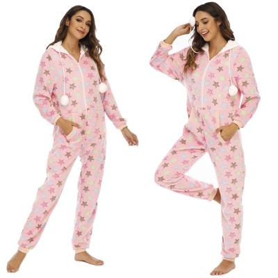 China New Arrival QUICK DRY Flannel Long Sleeve Hooded Girls Onesie Pajamas QUICK DRY With Pocket for sale