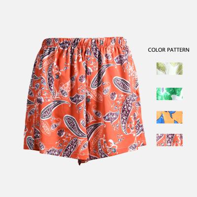 China Custom Wholesale QUICK DRY Floral Print Pajama Pants Shorts Women Paisley Silk Sleep Pants For Summer for sale