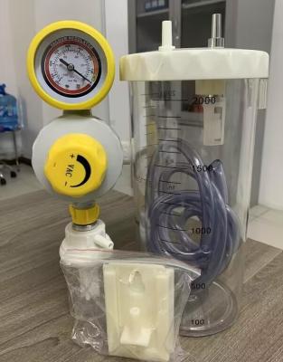 China Adjustable Outlet Medical Plant Wall Mounted Medical Plant Vacuum Regulator With 2L Suction Canister Vacuum Bottle for sale