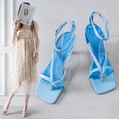 China New Fashion Trend Women's Summer High Heels Stiletto Square Toe Plus Size Women's Sandals for sale