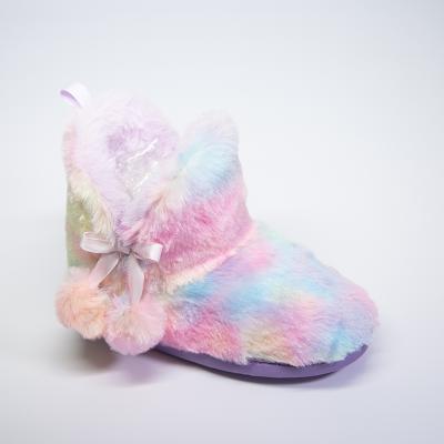 China China Factory Anti-slip Hot Selling Kids Warm Cute Indoor Children's Fur Slippers for sale