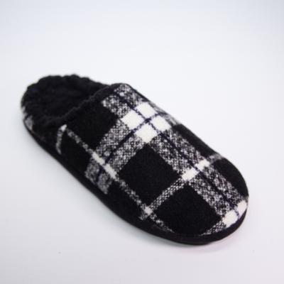 China Newest Design Comfort Faux Shearling Plaid Flat Heel Anti-Slip Hot Selling Anti-Slip Indoor Unisex Slipper for sale