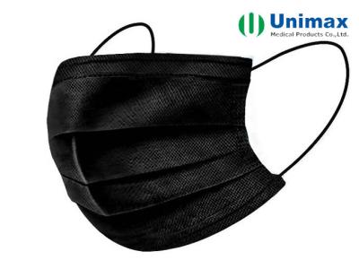 中国 Unimax使い捨て可能なEarloopの外科マスクの黒 販売のため