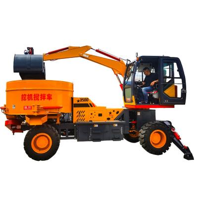 China Cheap factory direct supply carmixer flat mouth hotels 3.5Cubic 4Cubic self loading concrete mixer truck mini truck for sale