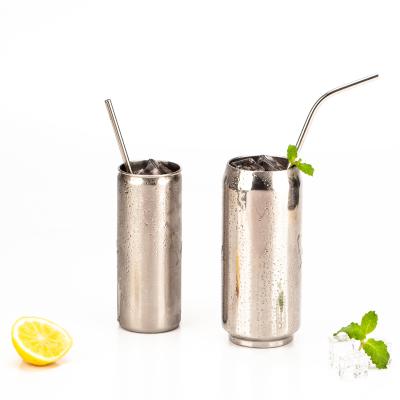 China Disposable Sustainable Products Customzie Mugs Eco Friendly Stainless Steel Cup Insulated Wine Cup With Straw for sale