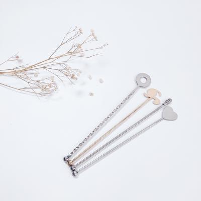 China Cocktail Stick Mixer Stirrer Stainless Steel Stirrer Bar Disposable Mixing Spoon for sale