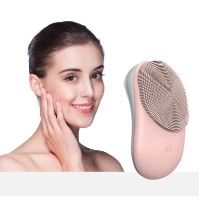 China Acne Treatment 3 in 1 Private Label Sonic Silicone Ipx 7 Radio Vibration Heating Massage Head Face Brush Detergent Cleansing Brush for sale