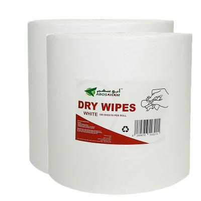 China 500 Count Drum White Industry Sustainable Clean Wipes For Dusting Polishing for sale