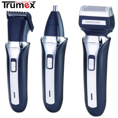 China Twin Blade 3 in 1 Electric Shaver Multifunctional Hair Trimmer Rechargeable Balance Nose Hair for sale