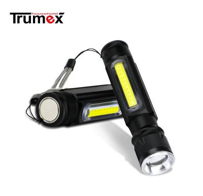 China USB Rechargable Mini Torch COB T6 LED Focusing Flashlight With Magnet T027 for sale