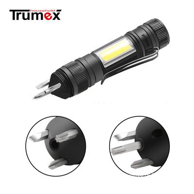 China LED Mini Flashlight COB LED Flashlight With Magnet Screwdriver T039 for sale