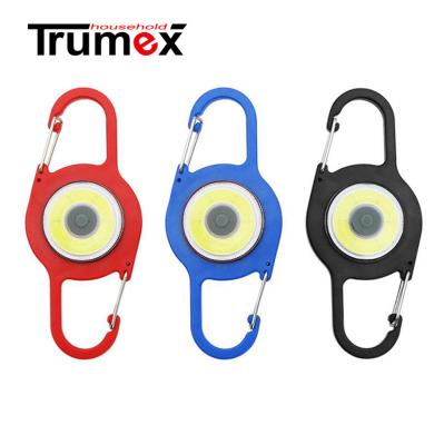 China Aluminum Led COB Hanger Lamp LED Double Light COB Key Chain Light With Double Carabiner TH0101 for sale