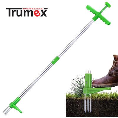 China No 3 Prong Plant Root Remover Aluminum Strong Digging Standing Weed Puller for sale