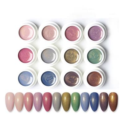 China 5g Nail Art DIY Decoration 12 Colors Set IMAGNAIL Shimmer Glitter Nail UV Gel Polish For Home Salon Manicure Nail Art DIY for sale