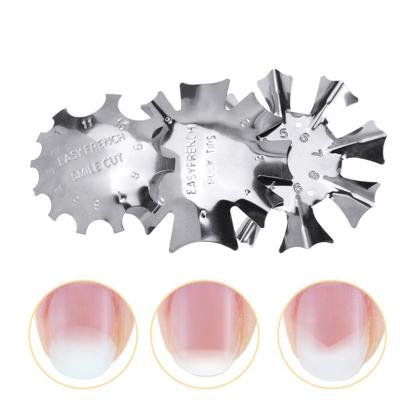 China Reuseable IMAGNAIL 3 Designs French Manicure Edge Cutter Smile Line 3 Nail Art Mold Cutter Stainless Steel For DIY Nail Art for sale