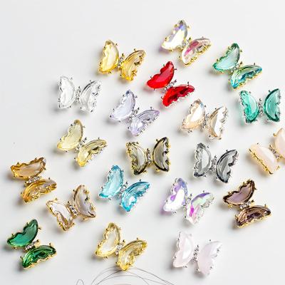 China IMAGNAIL Japanese Style 22 Colors Crystal Metal Alloy Jewelry 3D Butterfly Nail Charms for sale