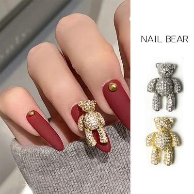 China IMAGNAIL 3 Colors Luxury Bear Zircon Zircon Flexible Metal Nail Charms 3 Colors New 2021 For DIY Nails for sale