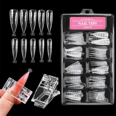 China IMAGNAIL 100pcs Poly Gel Easy Extension Gel Aacylic Stylus Shape Nail Tips With Ladder Clip for sale