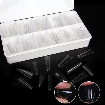 China IMAGNAIL 500pcs 500pcs French Tapered Soft Gel Nail Tips Easy Use Clear Cover Long Half for sale