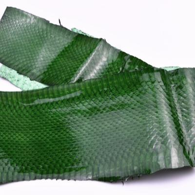 China Real Leather Belt Shiny Green Color Water Snakeskin For Handbag for sale