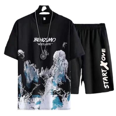 China QUICK DRY Mens Summer Shorts Sports Suit Leisure Shorts Sleeve Men's T-Shirt And Shorts Mens 2Pcs Sets for sale