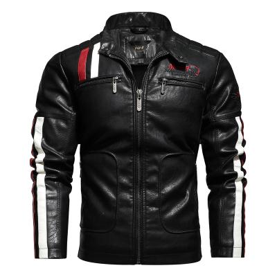 China Factory direct sale antibacterial men's leather clothing, fashionable motorcycle washed with water, cotton leather men's jackets for sale